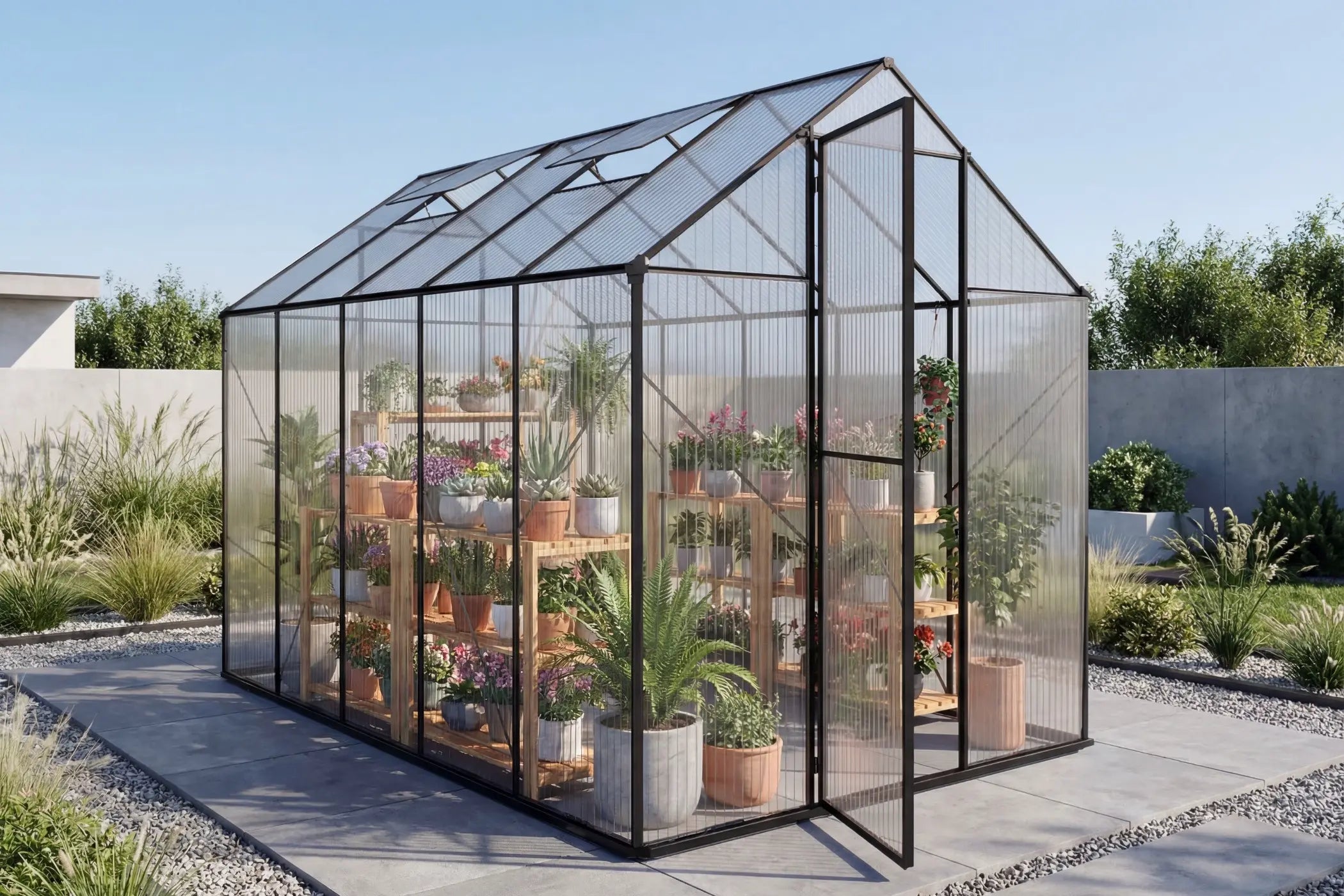 Polycarbonate Greenhouse with Aluminum Frame