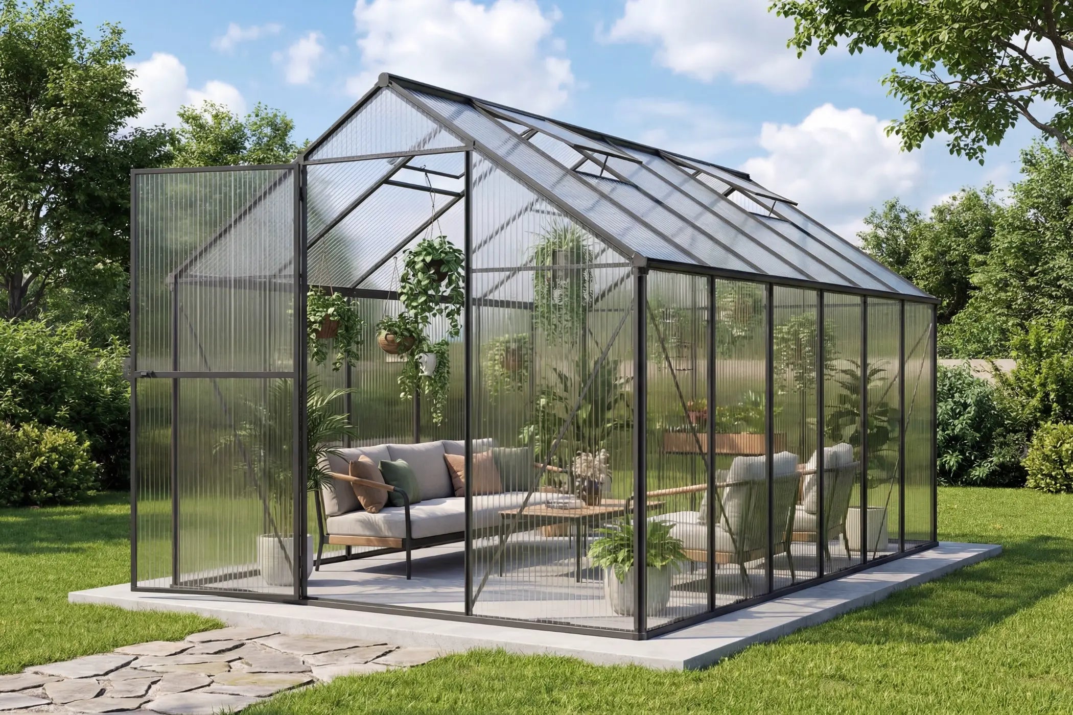 Polycarbonate Greenhouse with Aluminum Frame