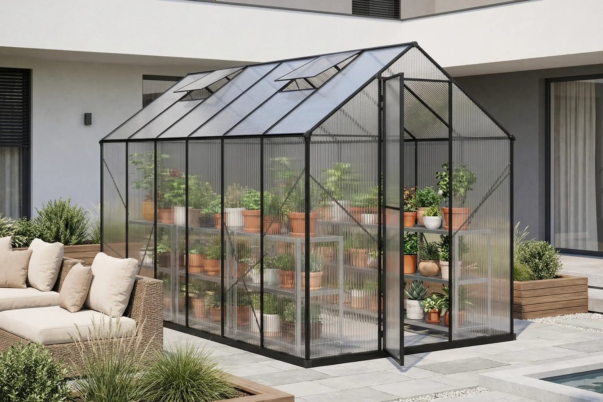 Polycarbonate Greenhouse with Aluminum Frame
