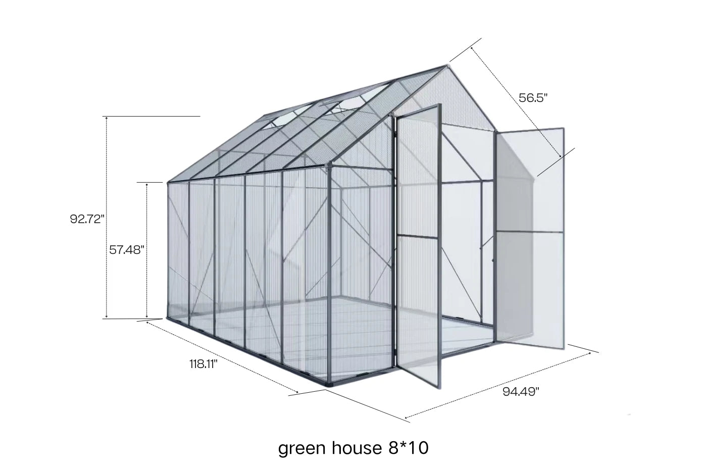 Polycarbonate Greenhouse with Aluminum Frame