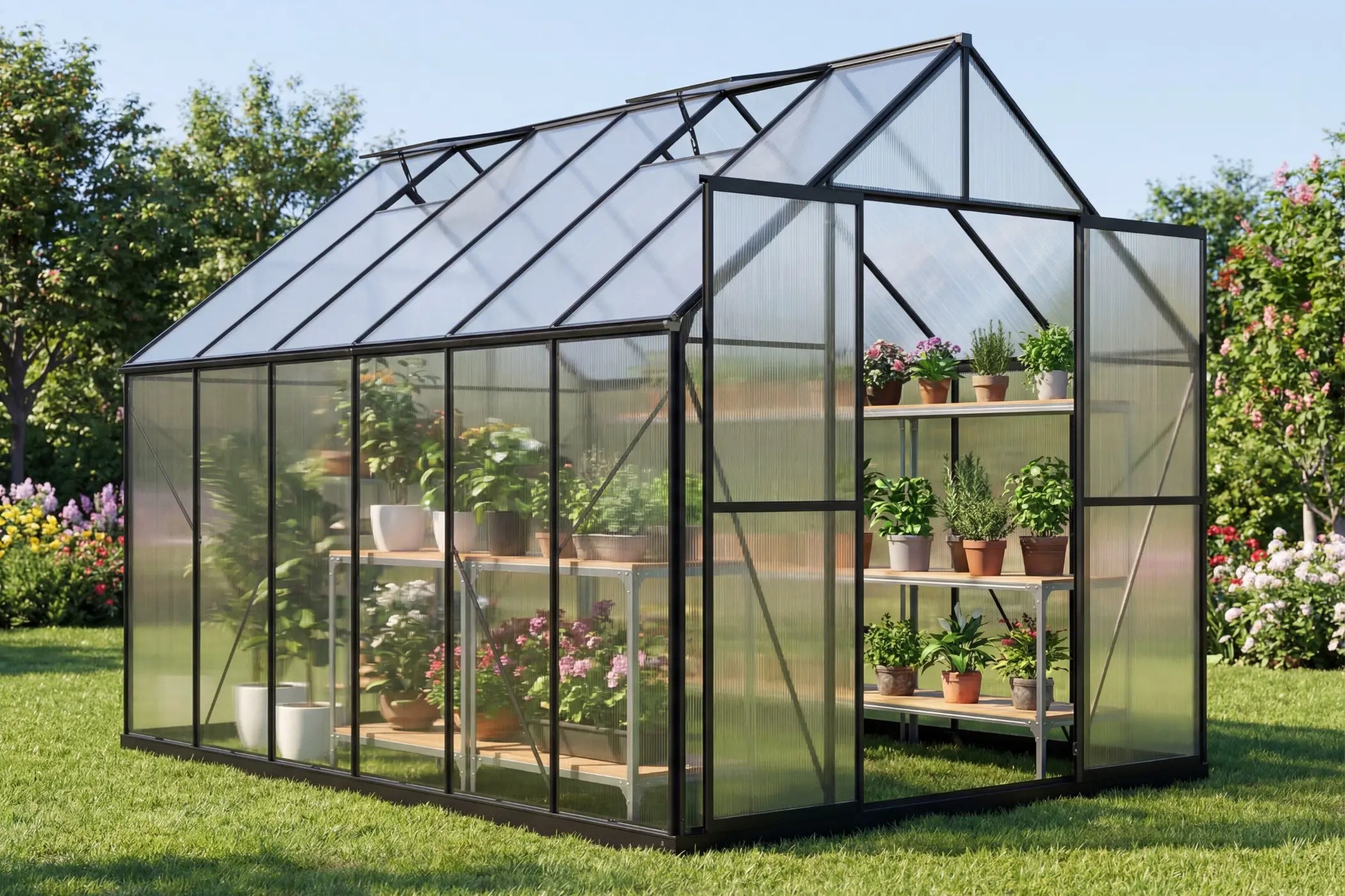 Polycarbonate Greenhouse with Aluminum Frame