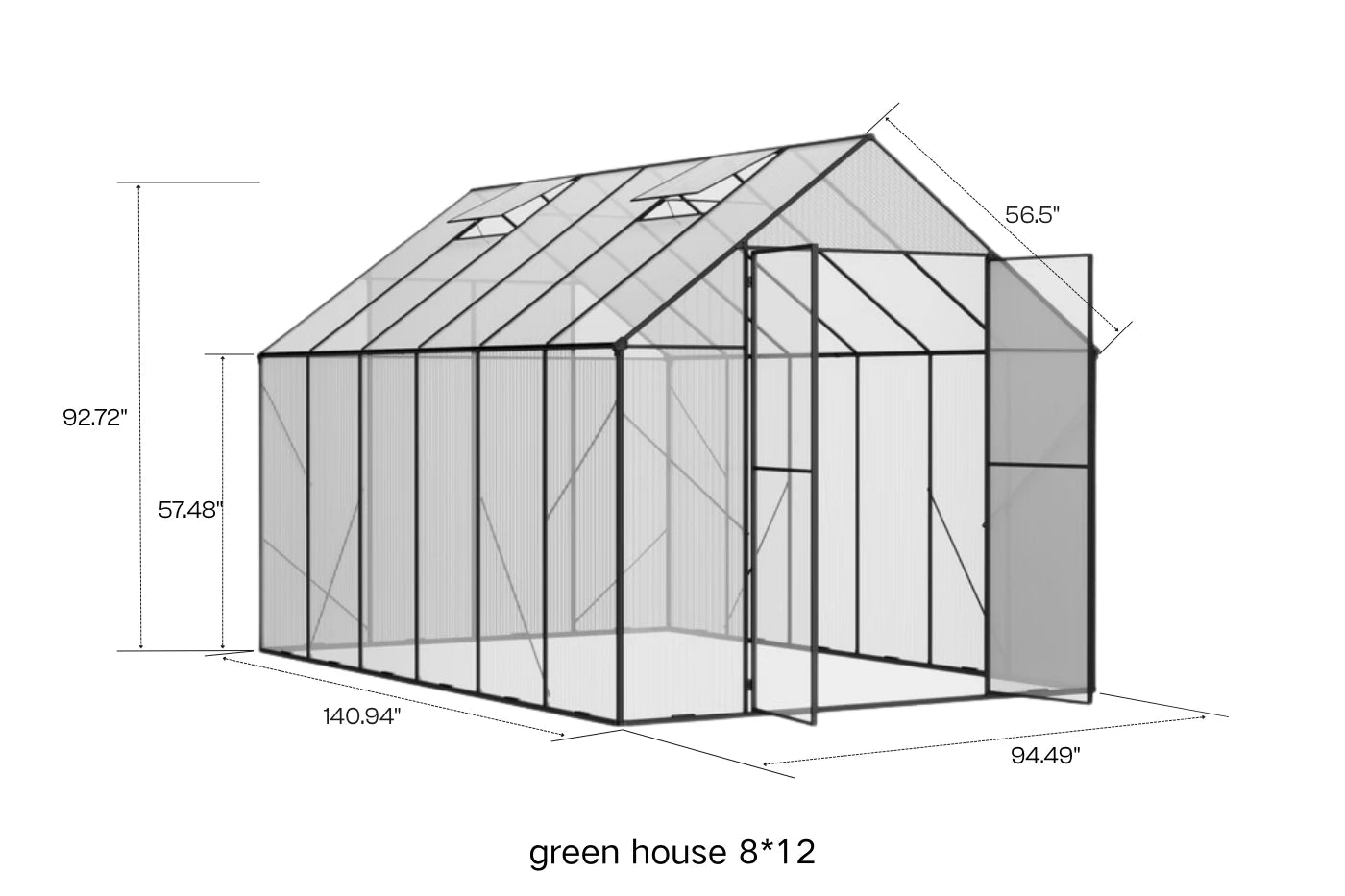 Polycarbonate Greenhouse with Aluminum Frame