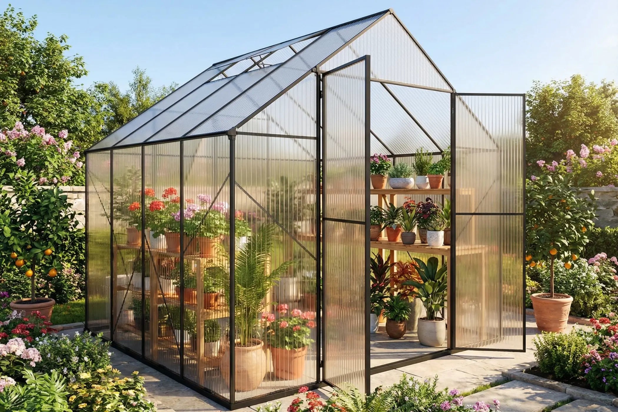 Polycarbonate Greenhouse with Aluminum Frame