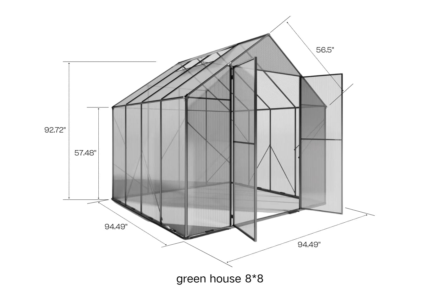Polycarbonate Greenhouse with Aluminum Frame