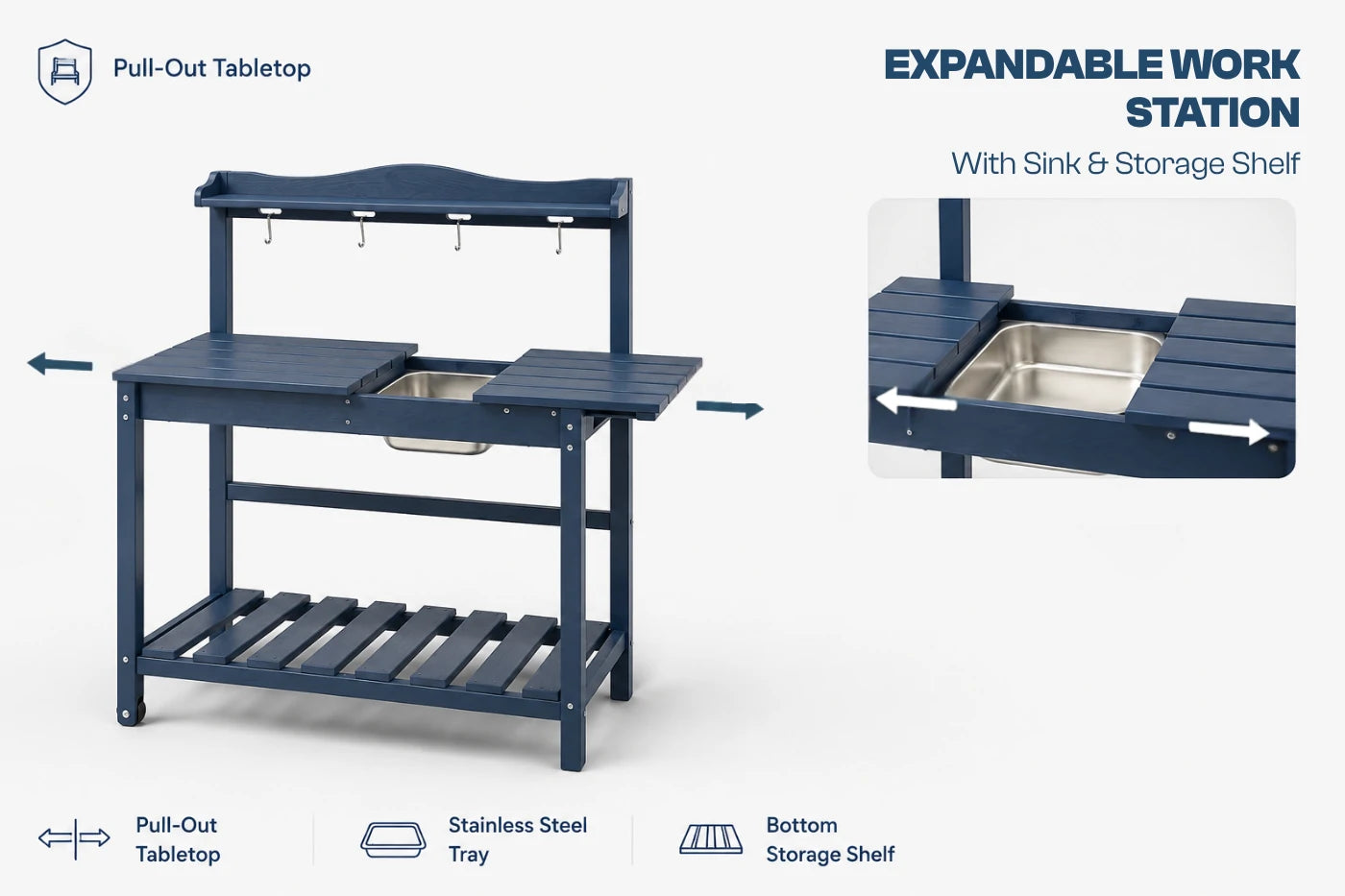 HDPE Outdoor Potting Bench