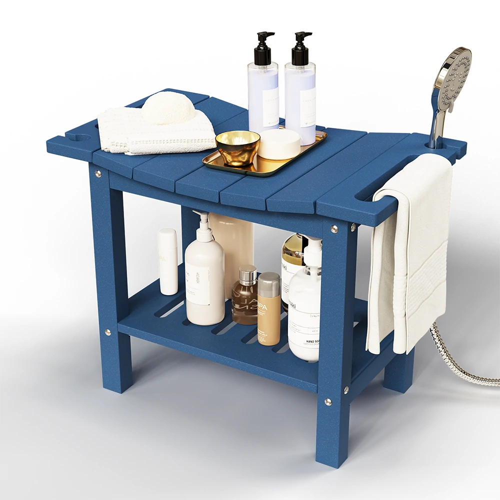Patio Kingdom HDPE shower bench#color_blue