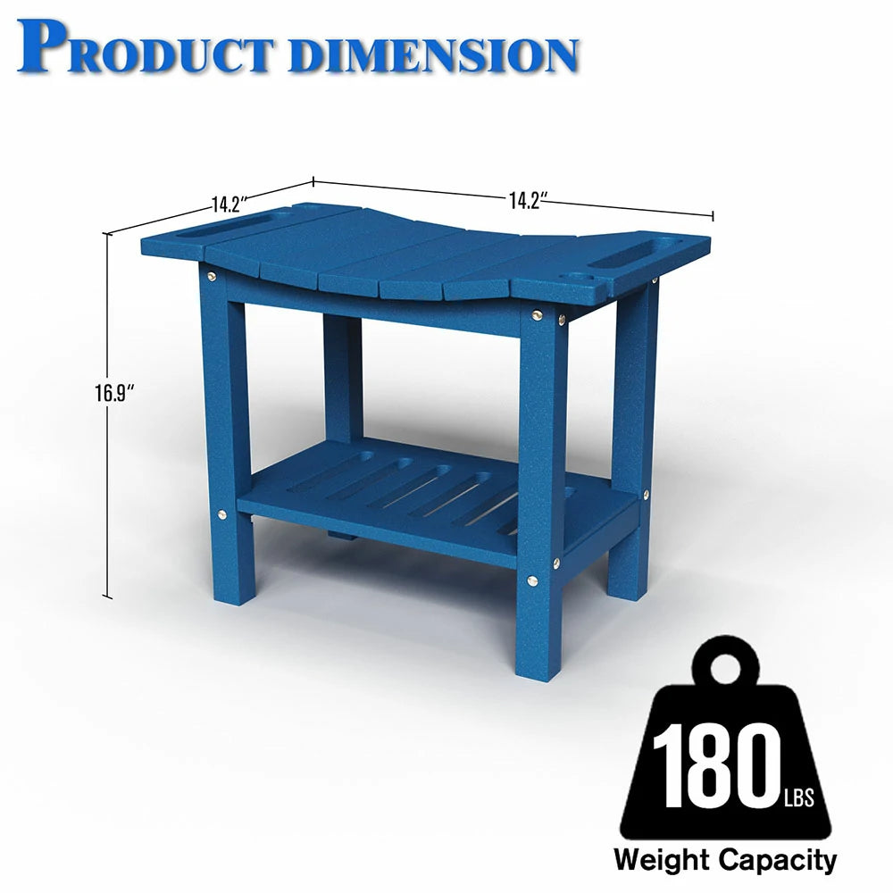 Patio Kingdom HDPE shower bench#color_blue