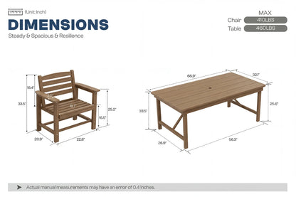 HDPE Outdoor Dining Set