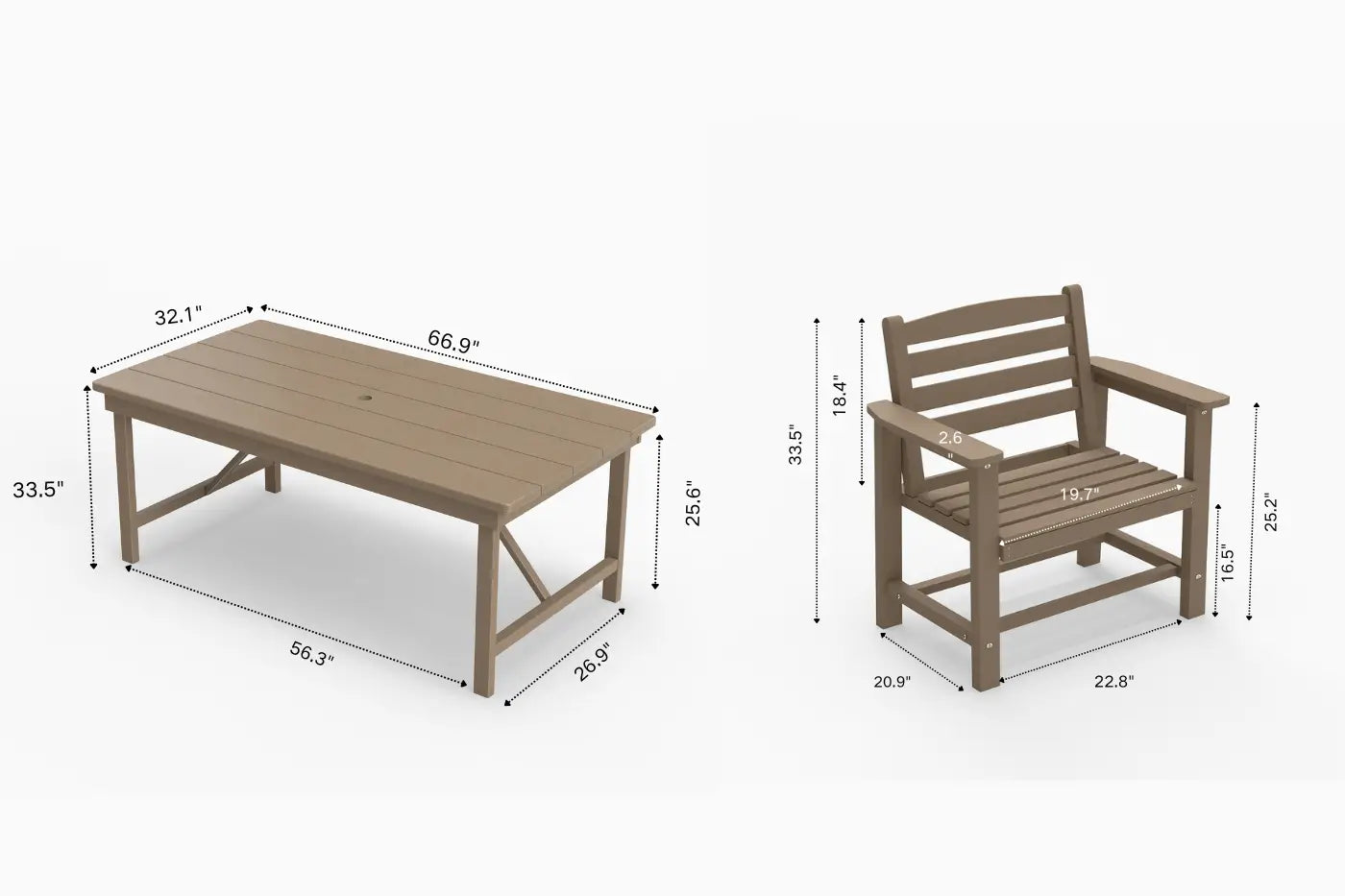 HDPE Outdoor Dining Set