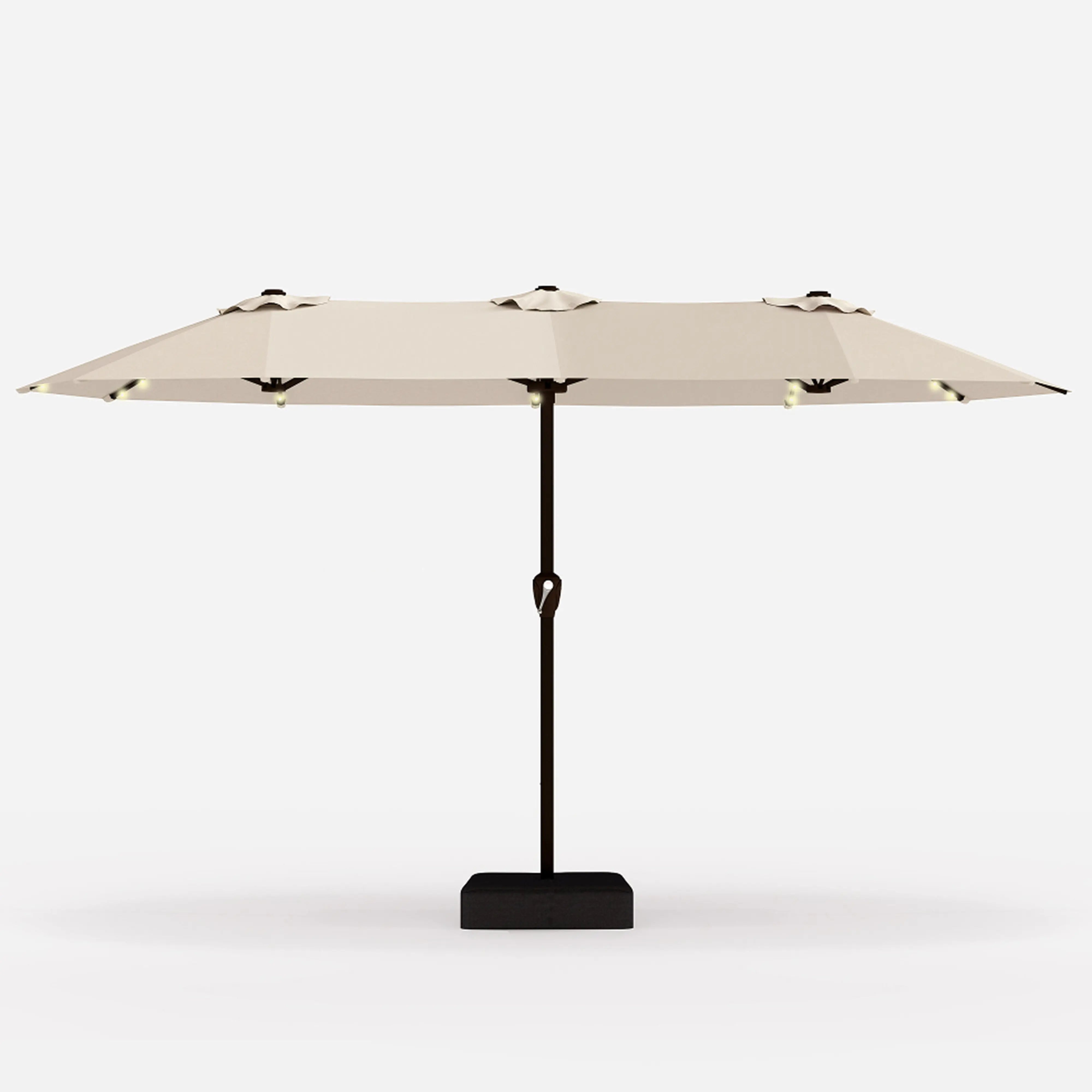 LED Double-Sided Patio Umbrella with Base