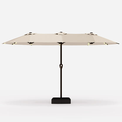 LED Double-Sided Patio Umbrella with Base