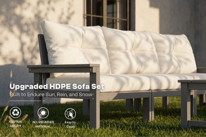 HDPE Sectional Patio Couch Set