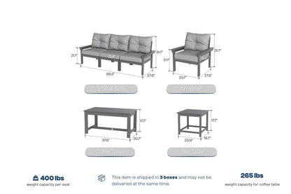 HDPE Sectional Patio Couch Set