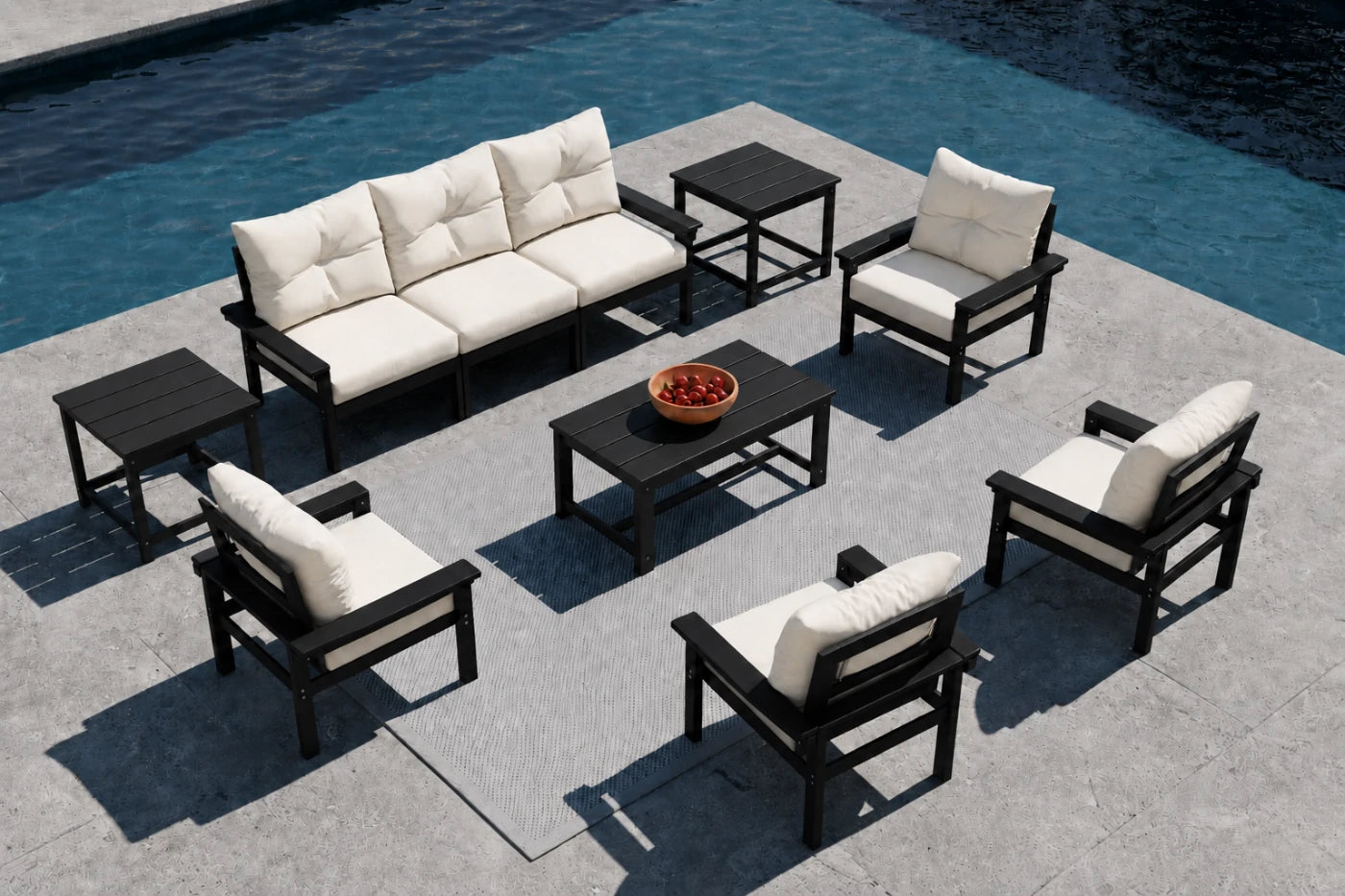 HDPE Sectional Patio Couch Set