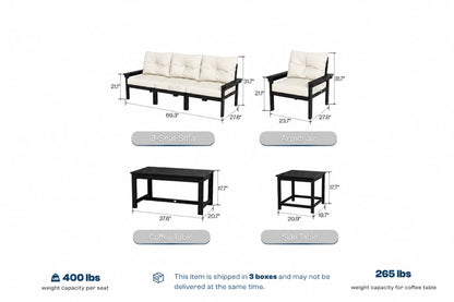 HDPE Sectional Patio Couch Set