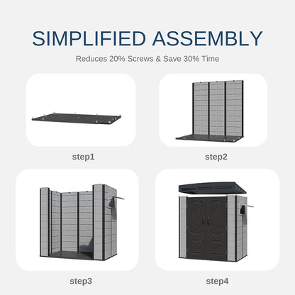 Resin Outdoor Storage Shed with Floor
