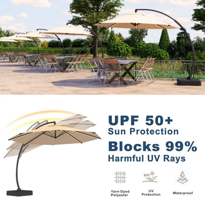patioking lighted cantilever umbrella with base 