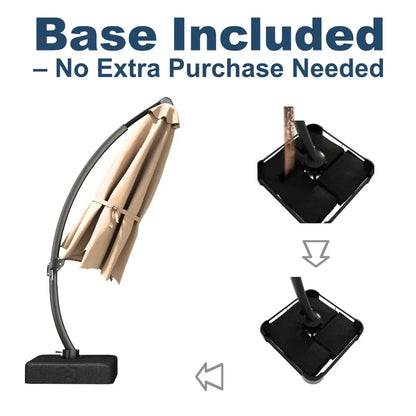 patioking lighted cantilever umbrella with base 
