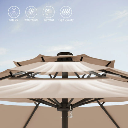 PatioKingdom 9FT Outdoor Umbrella, Autotilt Patio Umbrella