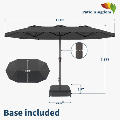 patio kingdom double sided iron patio umbrella 