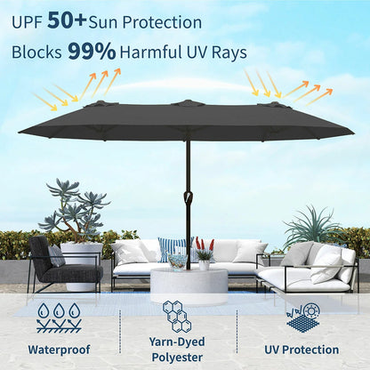 patio kingdom double sided iron patio umbrella 