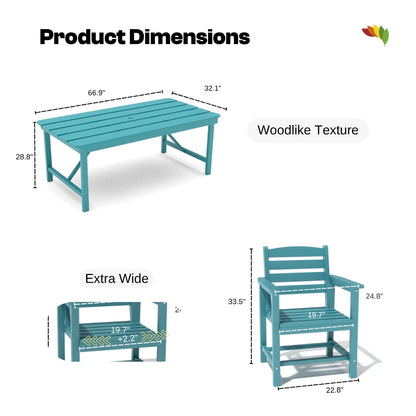 Patio Kingdom HDPE Dining table set