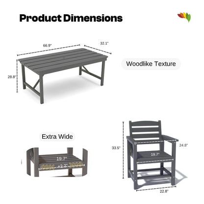 Patio Kingdom HDPE Dining table set