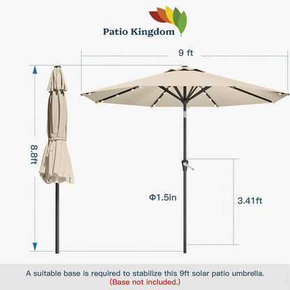PatioKingdom outdoor umbrella with solar lights