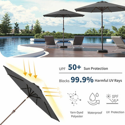 PatioKingdom outdoor umbrella with solar lights