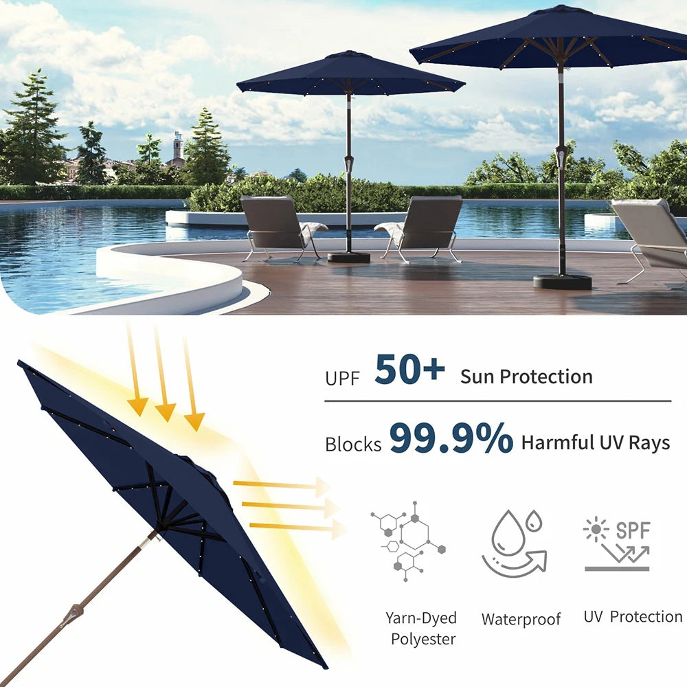 PatioKingdom outdoor umbrella with solar lights