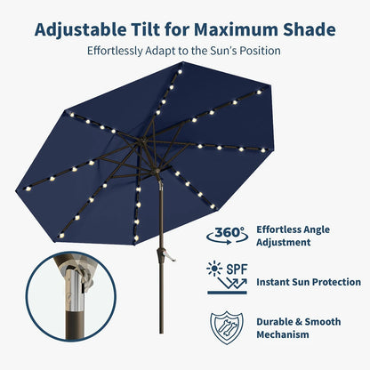 PatioKingdom outdoor umbrella with solar lights