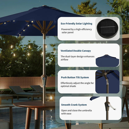 PatioKingdom outdoor umbrella with solar lights