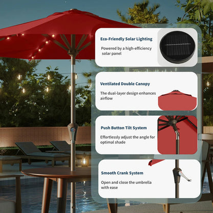 PatioKingdom outdoor umbrella with solar lights