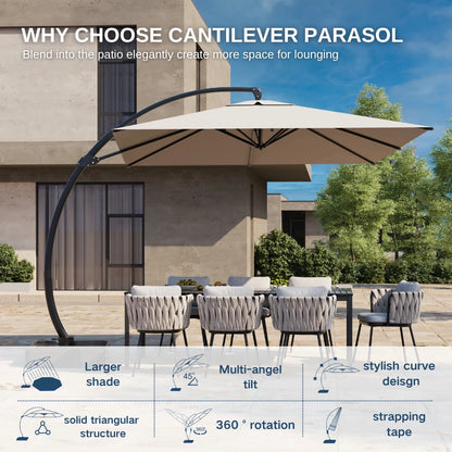 patiokingdom rectangular cantilever umbrella