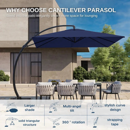 patiokingdom rectangular cantilever umbrella