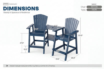Tall Adirondack Chair Set