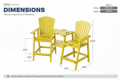 Tall Adirondack Chair Set